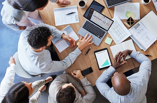 Business professionals working together