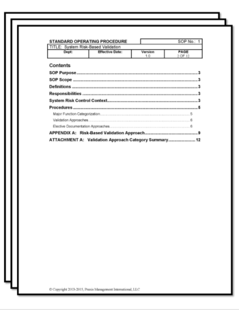 Risk Based Validation SOP