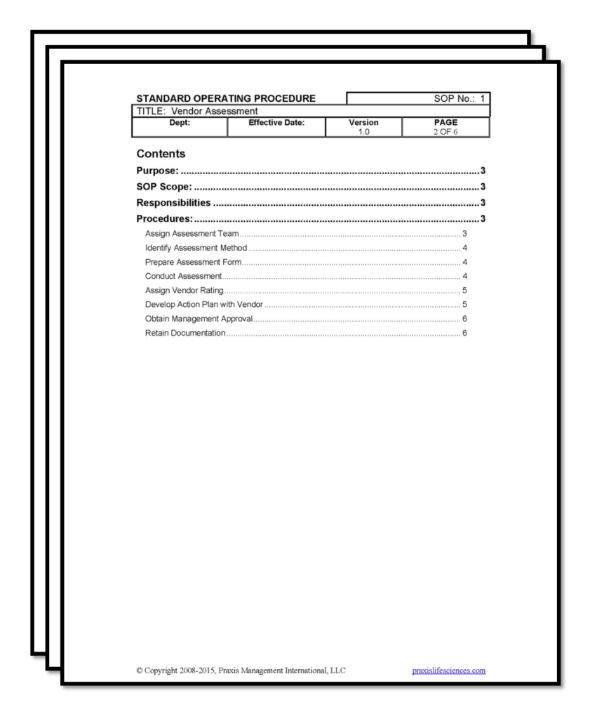 Software Vendor Assessment SOP - Validation Center