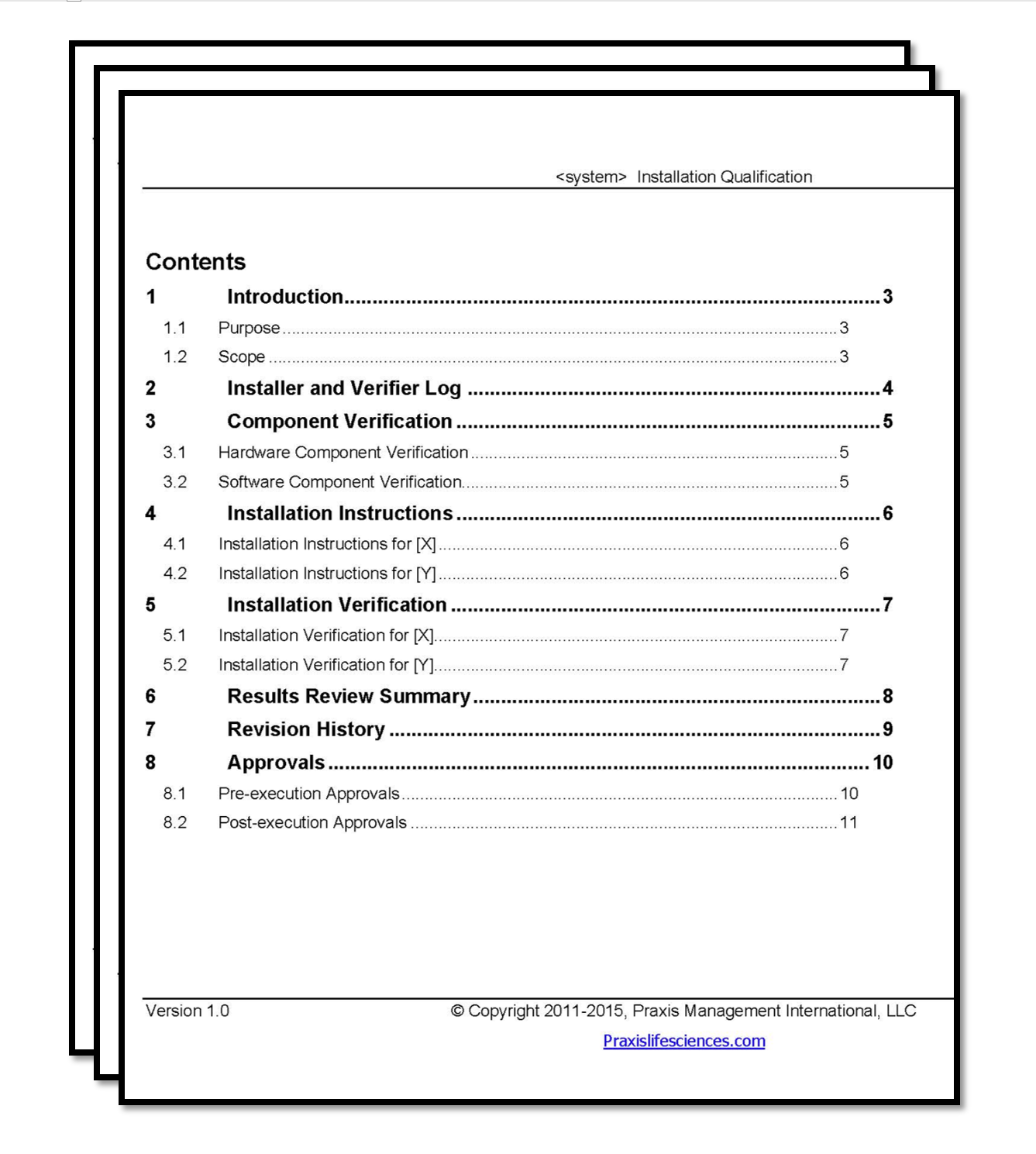 Installation Qualification IQ Template Validation Center