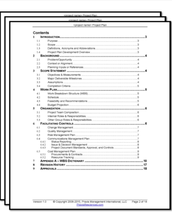 validation template, project plan