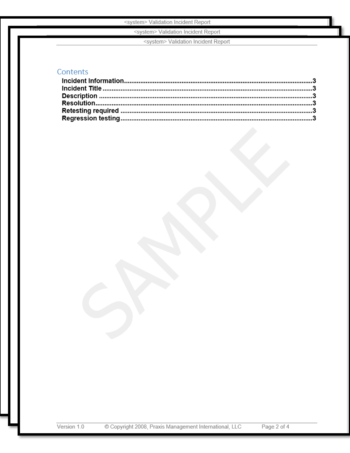 validation incident report template