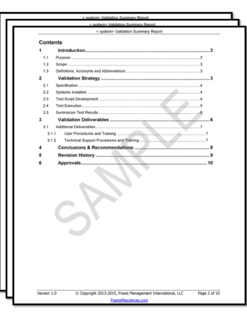 validation report template