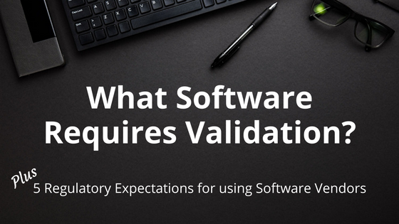 Regulatory expectations for software validation, using software vendors